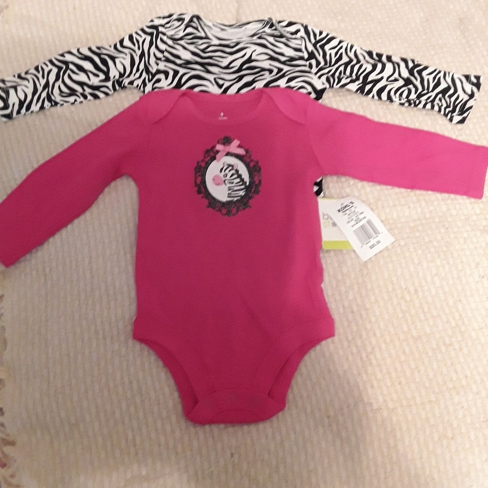 2 Zebra onesies BNWT 6-9 months
